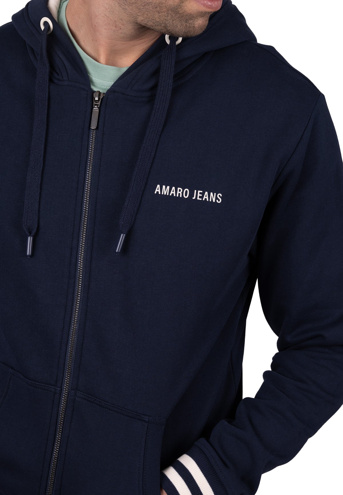 Sudadera Zip Urban Classic con Capucha Marino