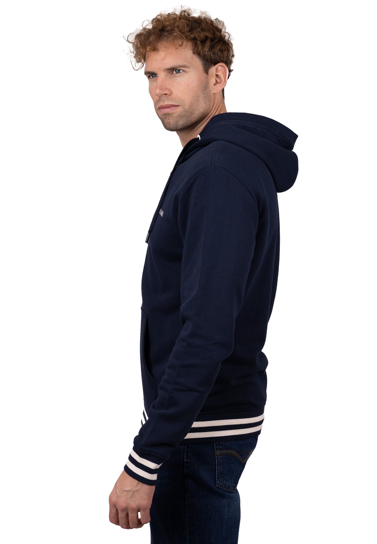 Sudadera Zip Urban Classic con Capucha Marino