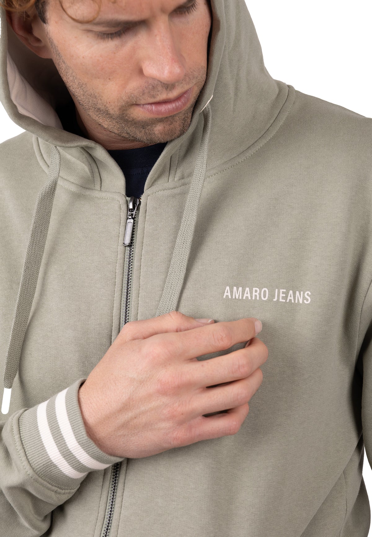 Sudadera Zip Urban Classic con Capucha Verde