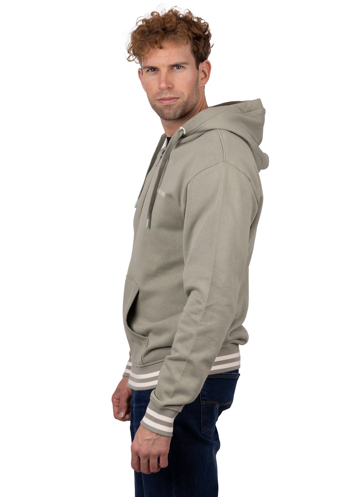 Sudadera Zip Urban Classic con Capucha Verde