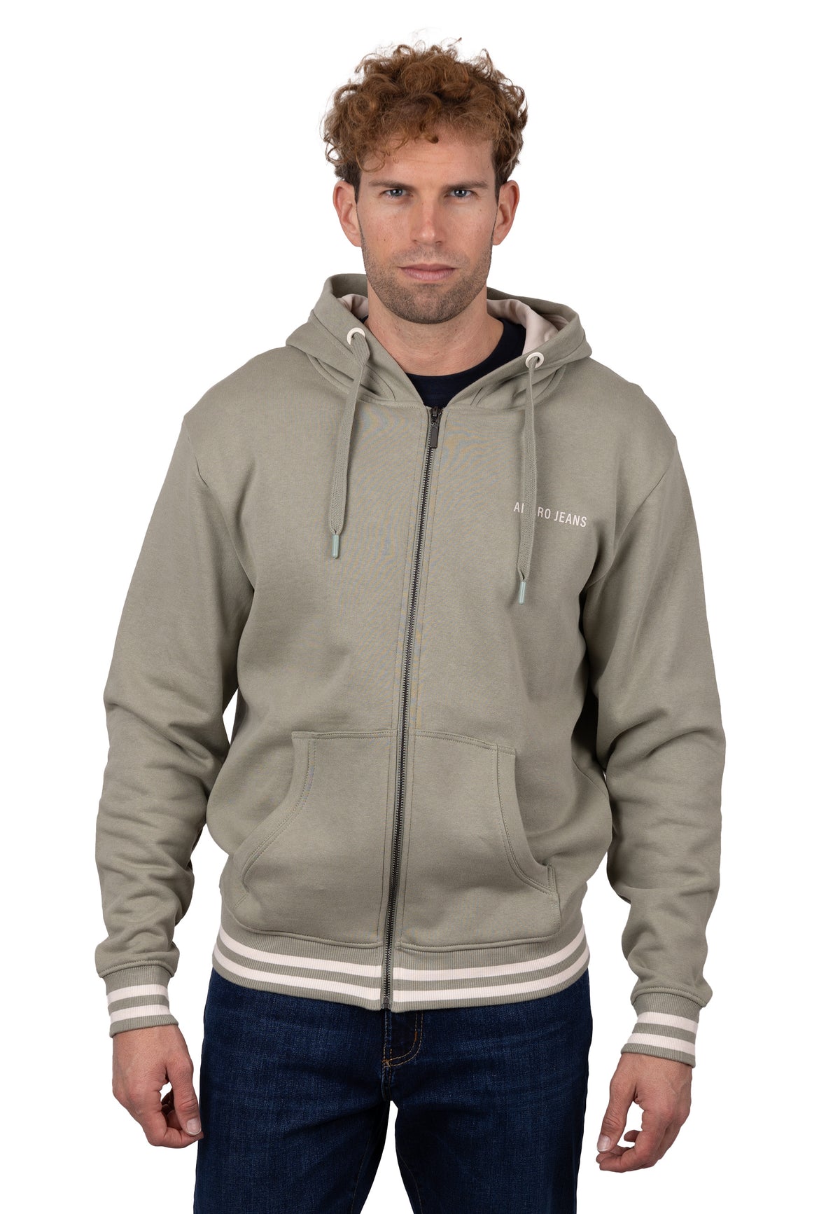 Sudadera Zip Urban Classic con Capucha Verde