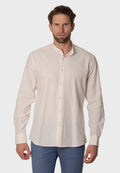 Camisa de Lino Almendro Cuello Mao Beige