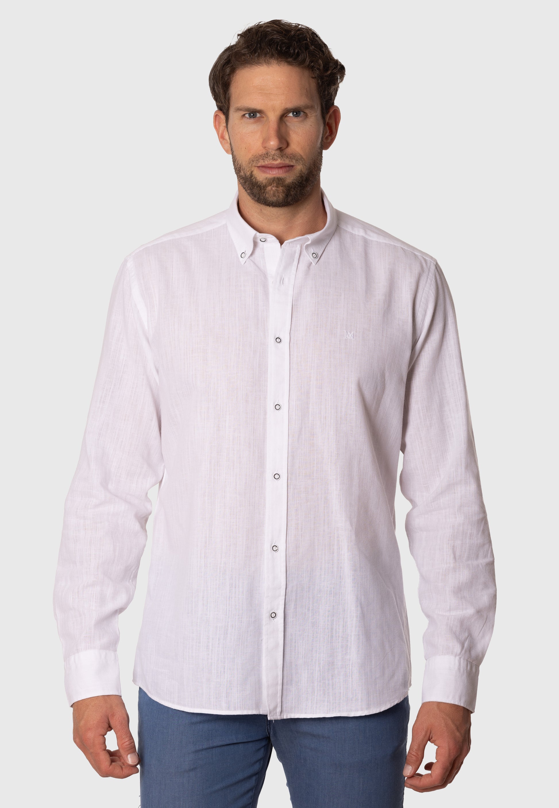Camisa de Lino Elvi Blanco