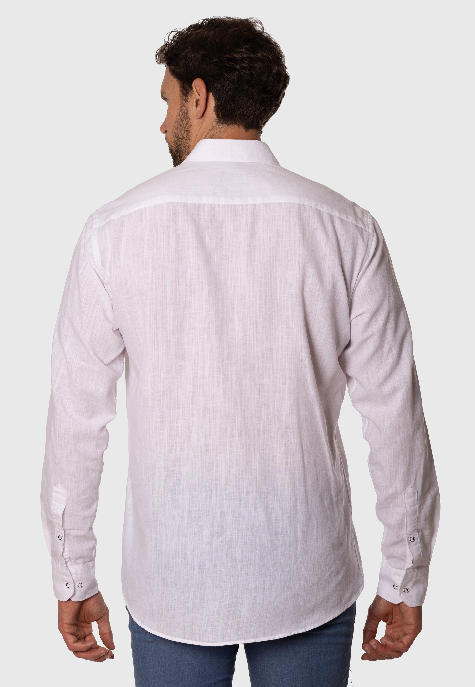 Camisa de Lino Elvi Blanco