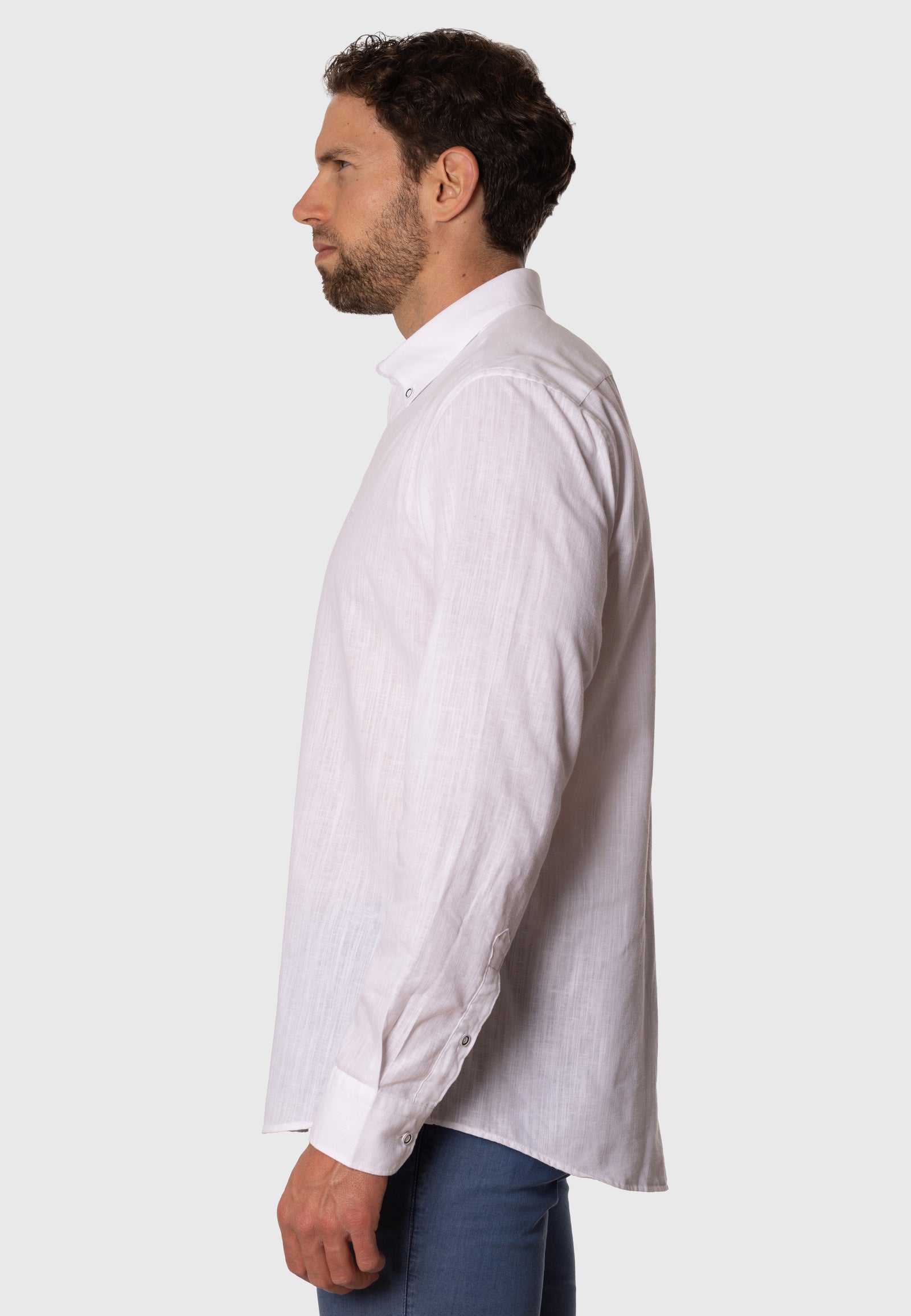 Camisa de Lino Elvi Blanco