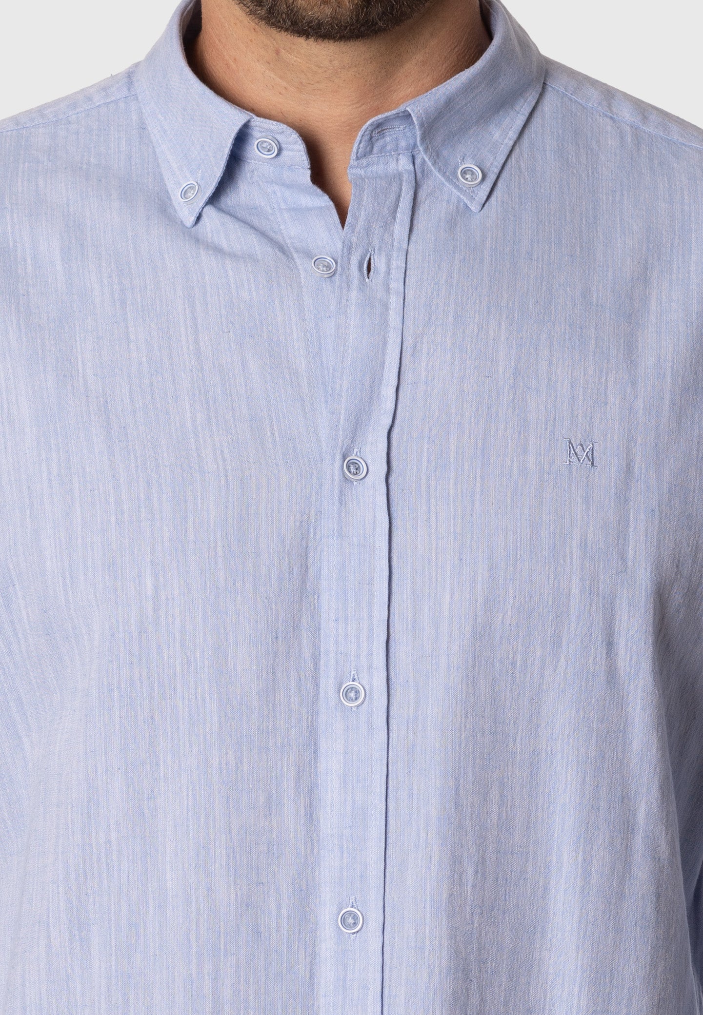 Camisa de Lino Elvi Celeste