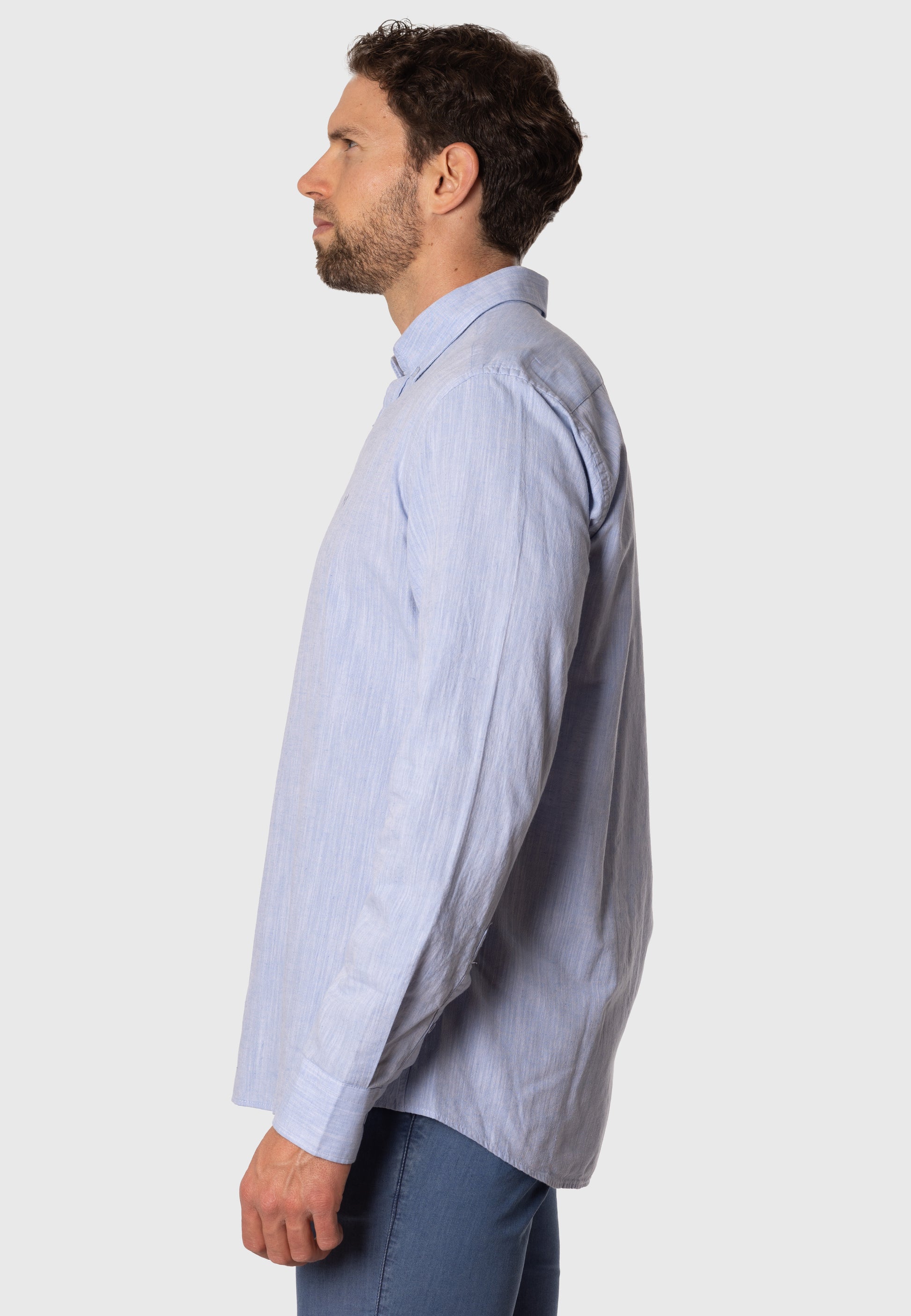 Camisa de Lino Elvi Celeste