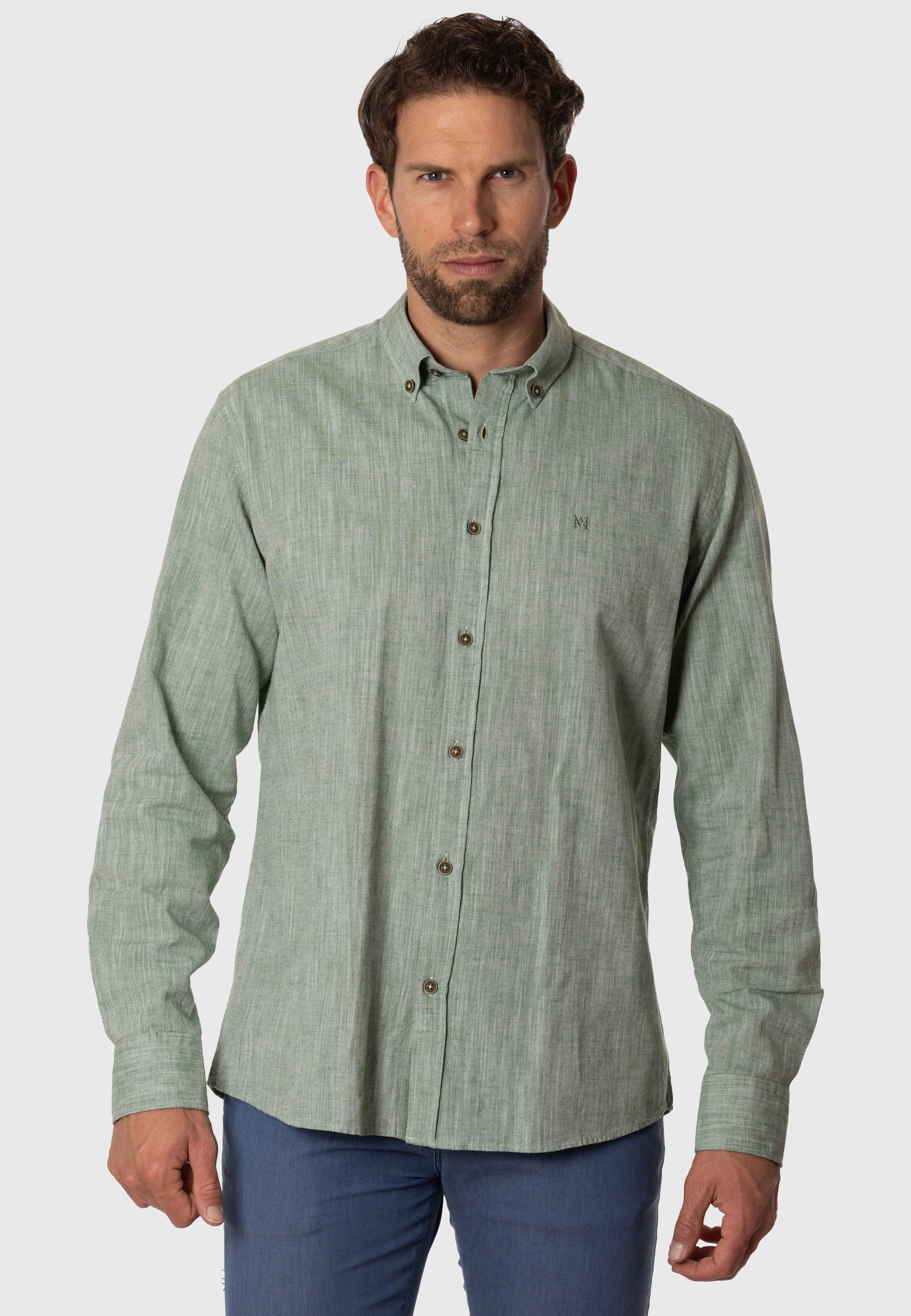 Camisa de Lino Elvi Verde