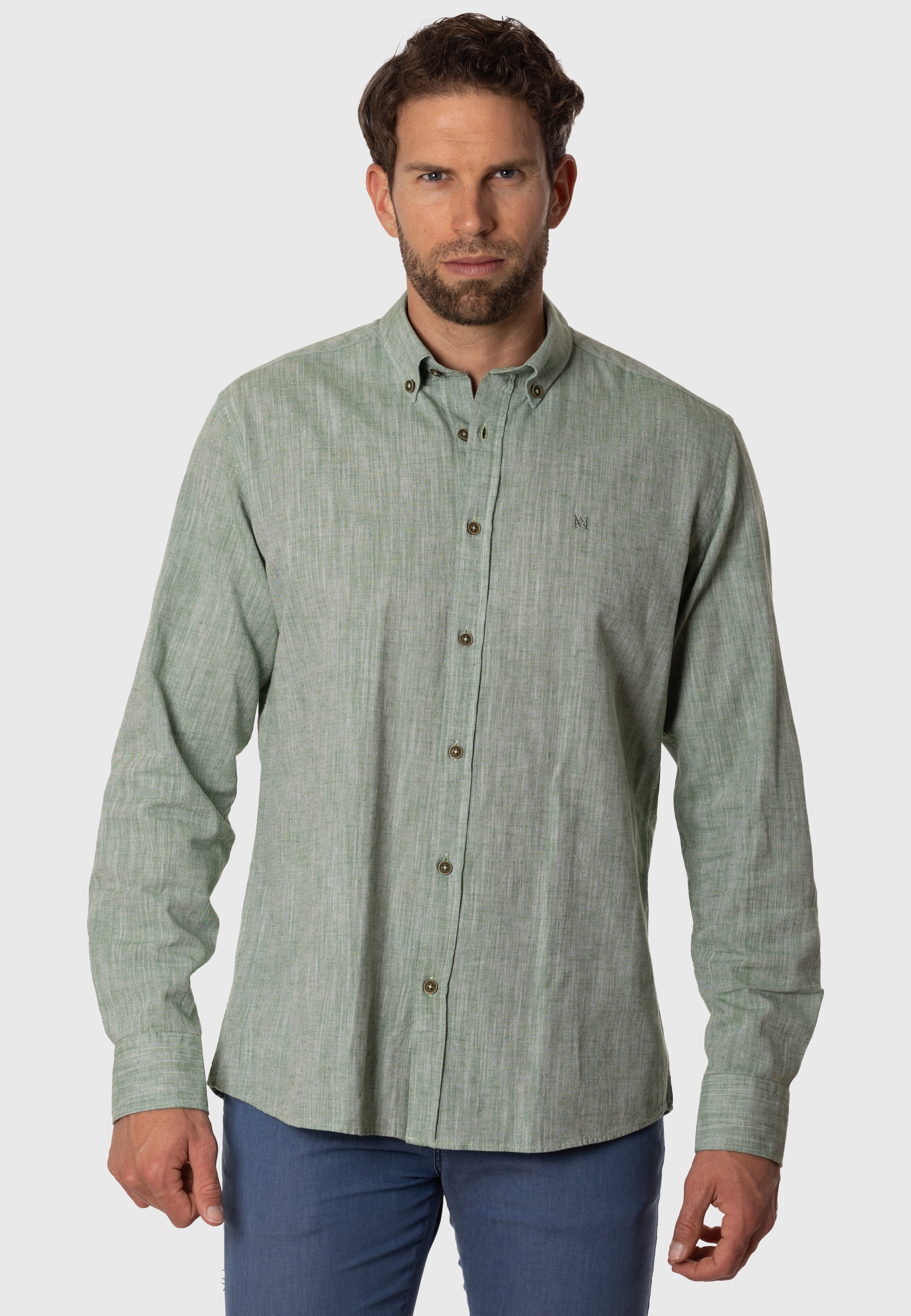 Camisa de Lino Elvi Verde
