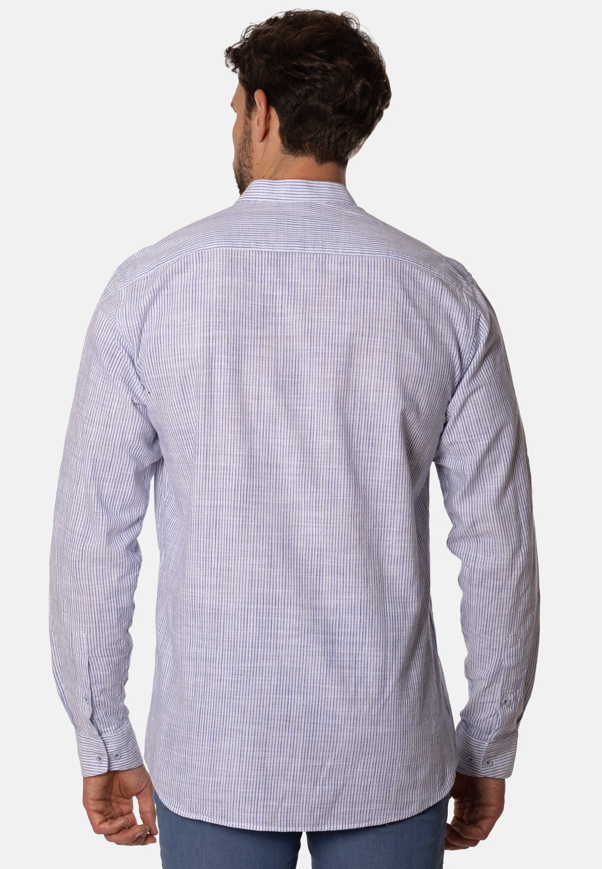 Camisa Lines Blanco Cuello Mao