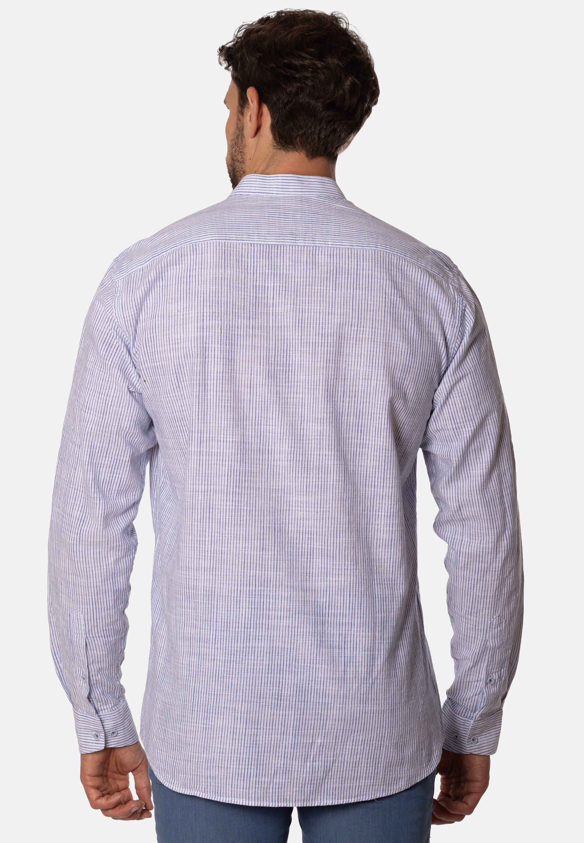 Camisa Lines Blanco Cuello Mao