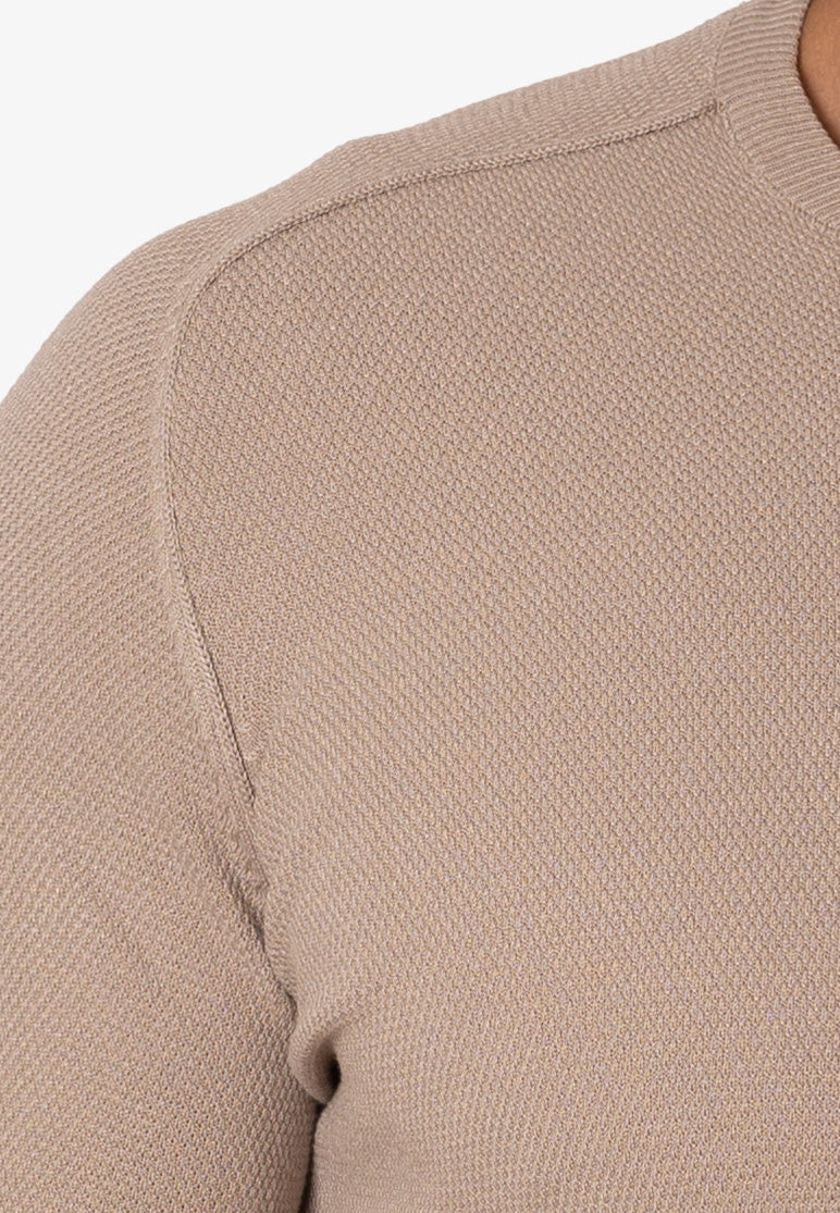 Camiseta de punto slim fit Essentials beige