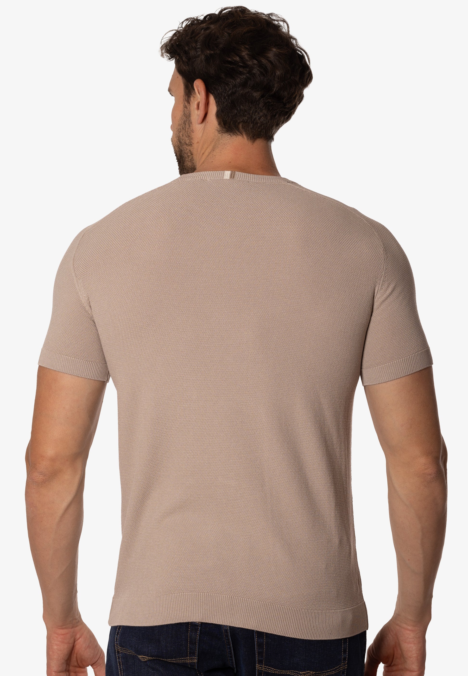 Camiseta de punto slim fit Essentials beige