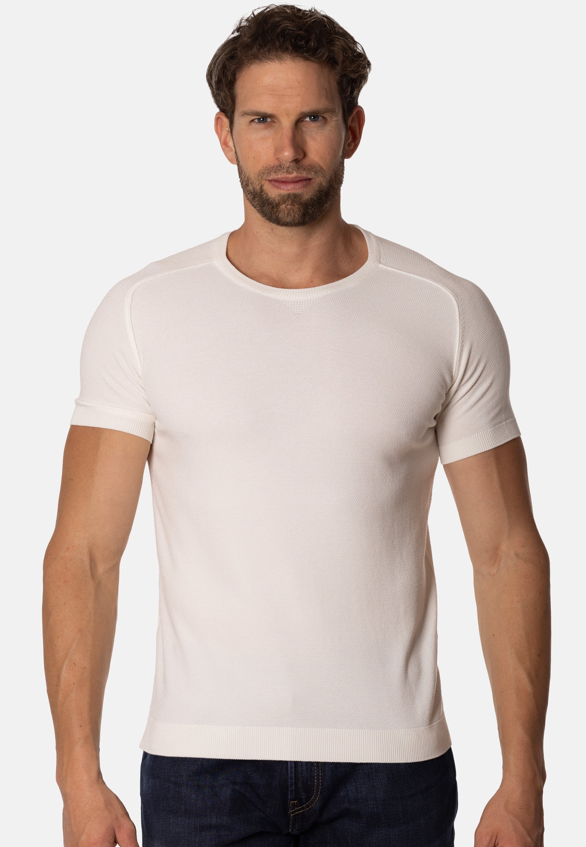 Camiseta de punto slim fit Essentials blanca