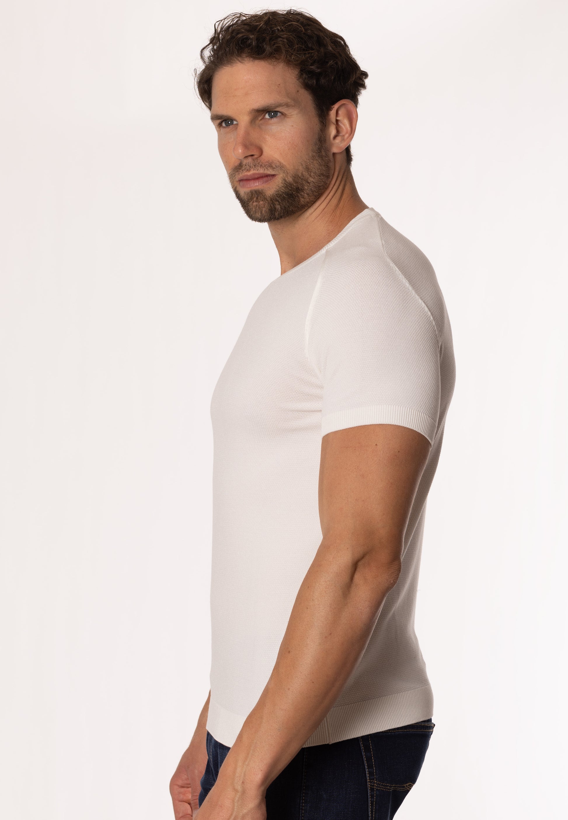 Camiseta de punto slim fit Essentials blanca