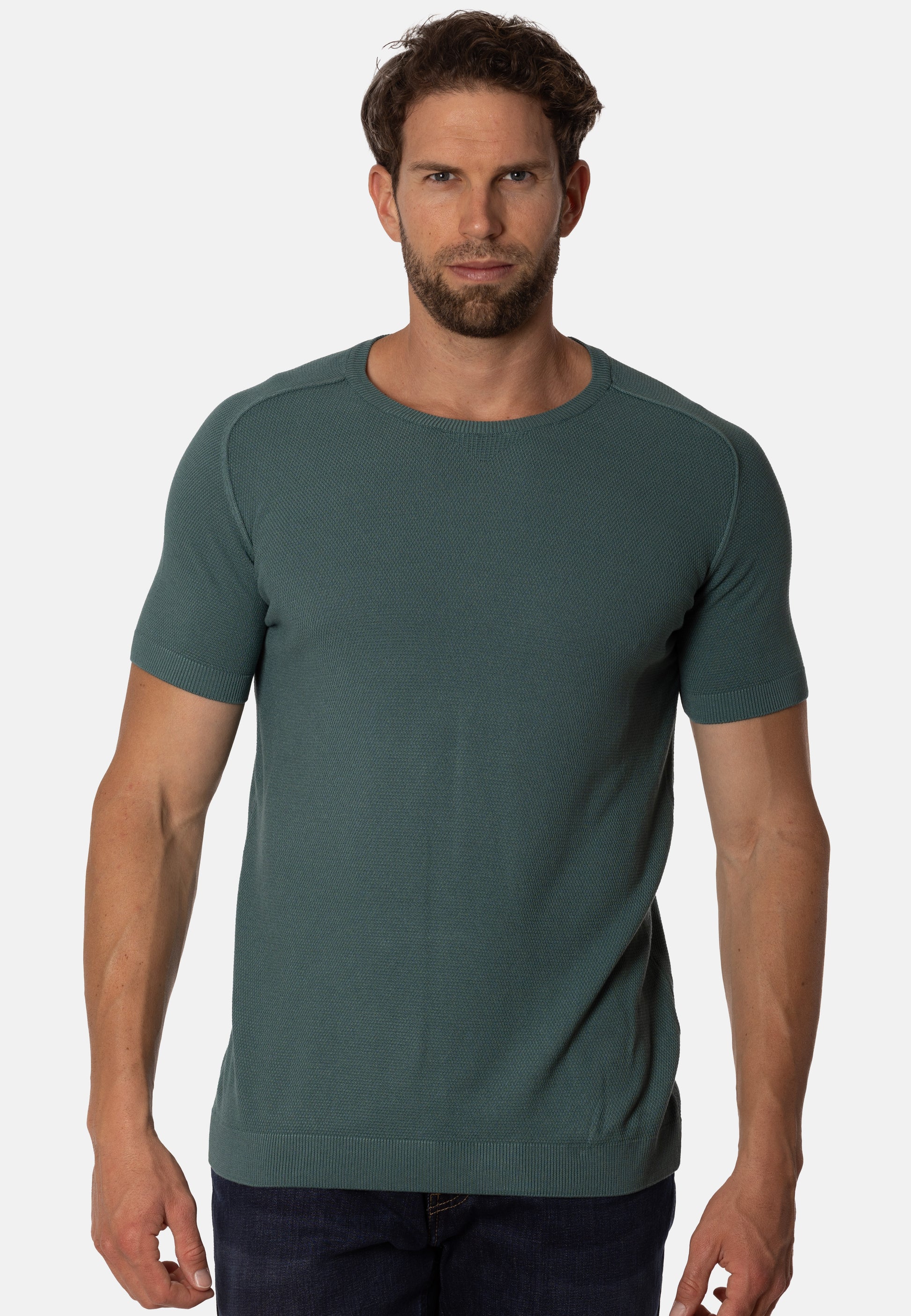 Camiseta de punto slim fit Essentials verde
