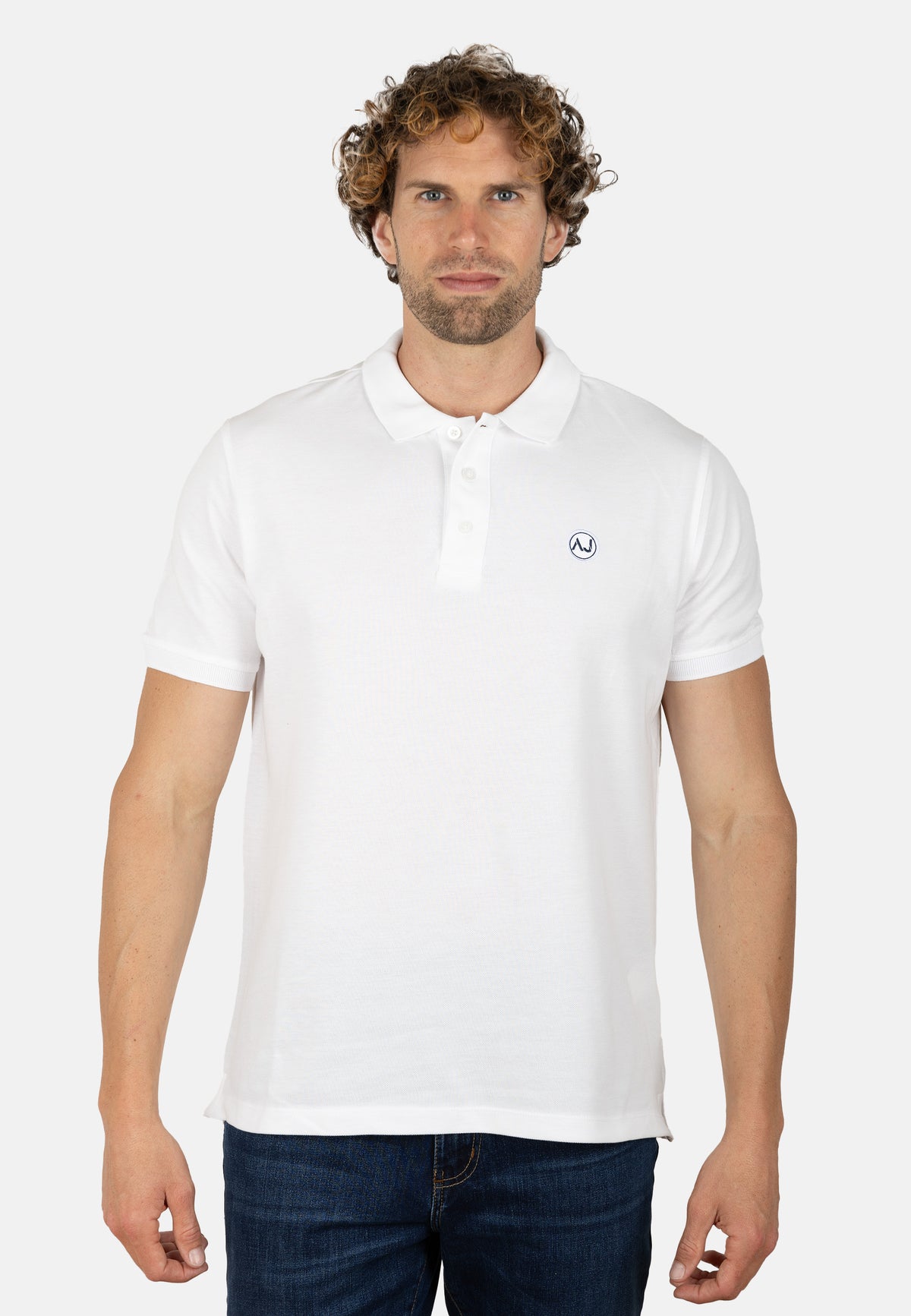 Polo blanco de algodón orgánico para hombre