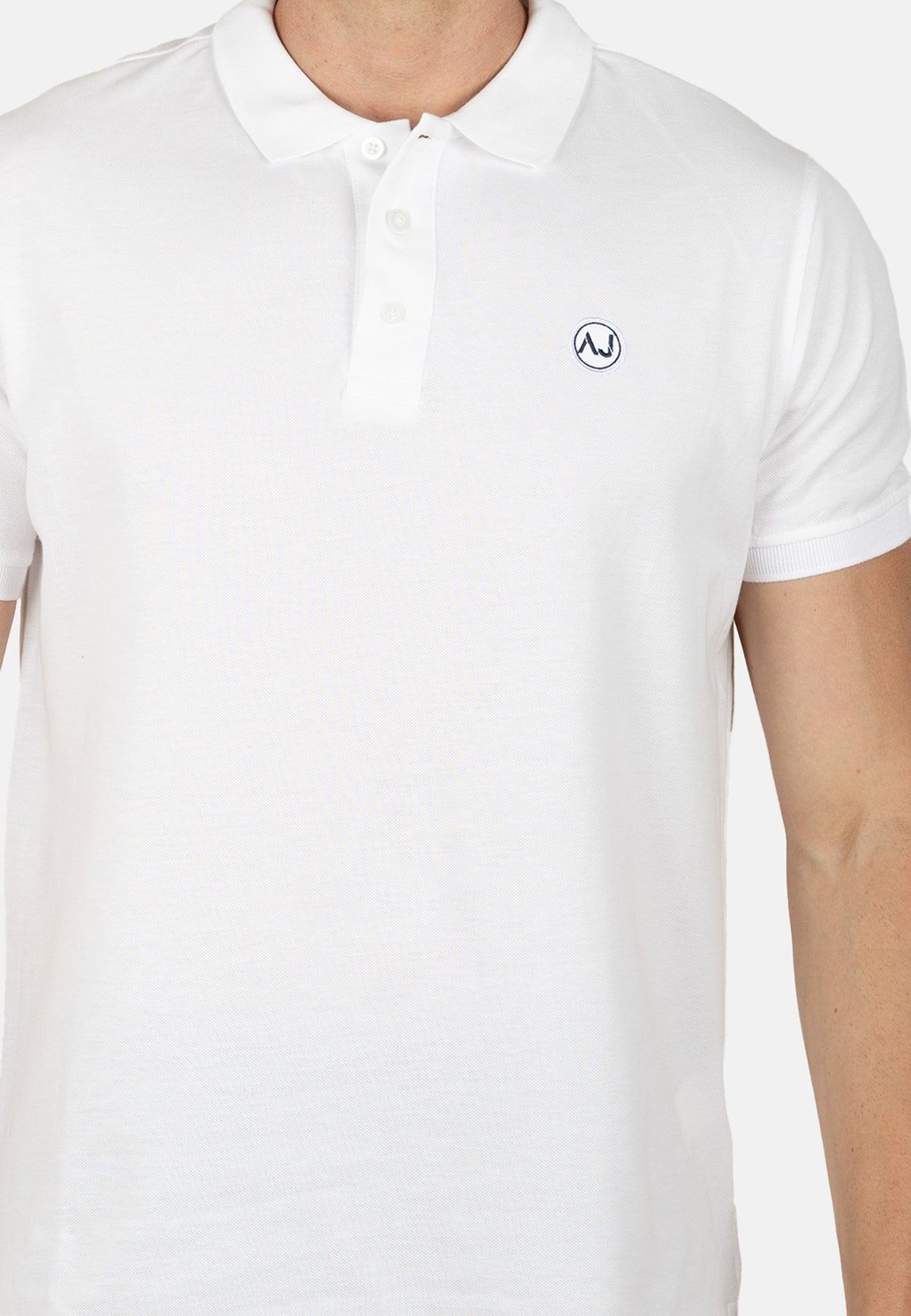 Polo blanco de algodón orgánico para hombre