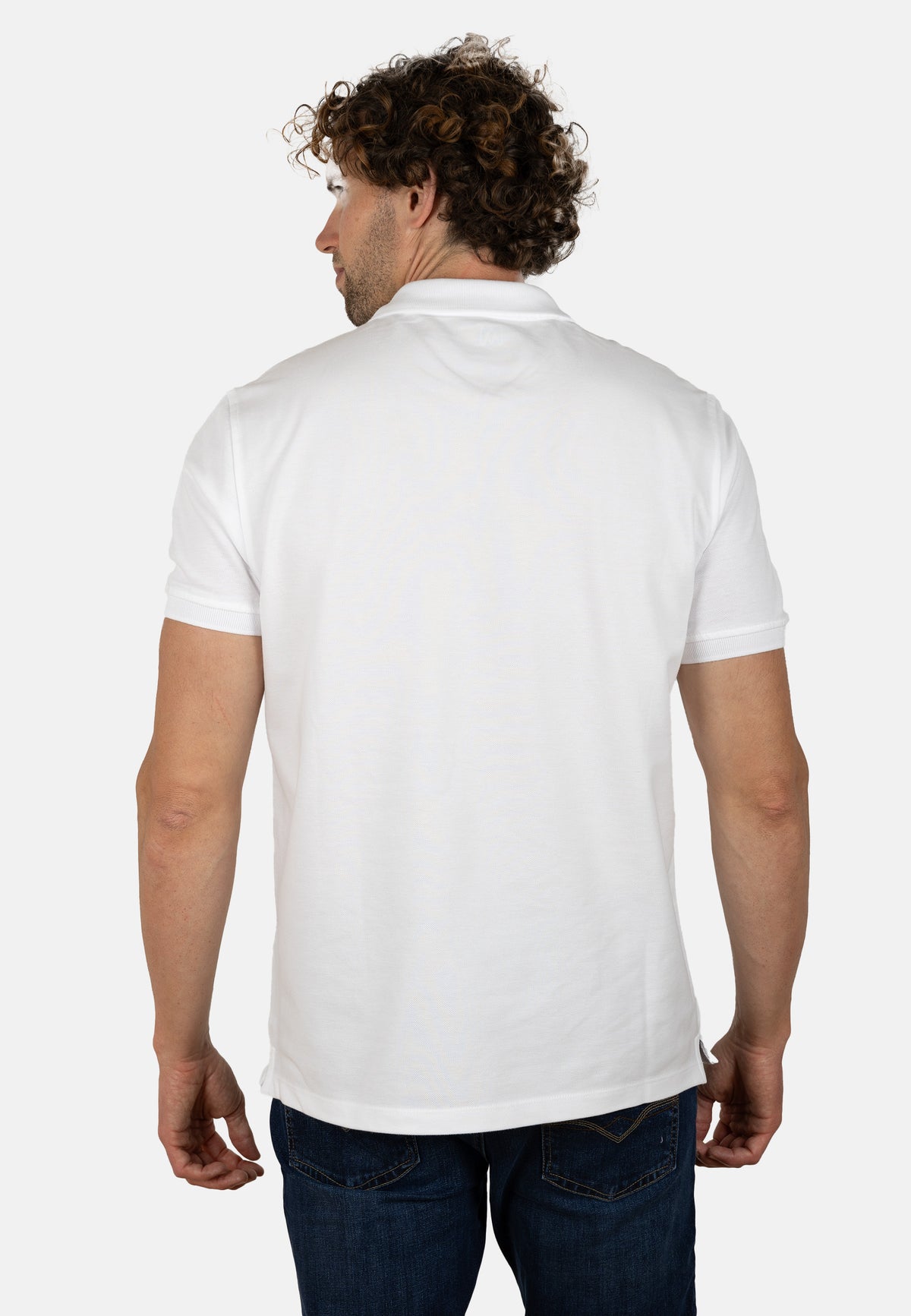 Polo blanco de algodón orgánico para hombre