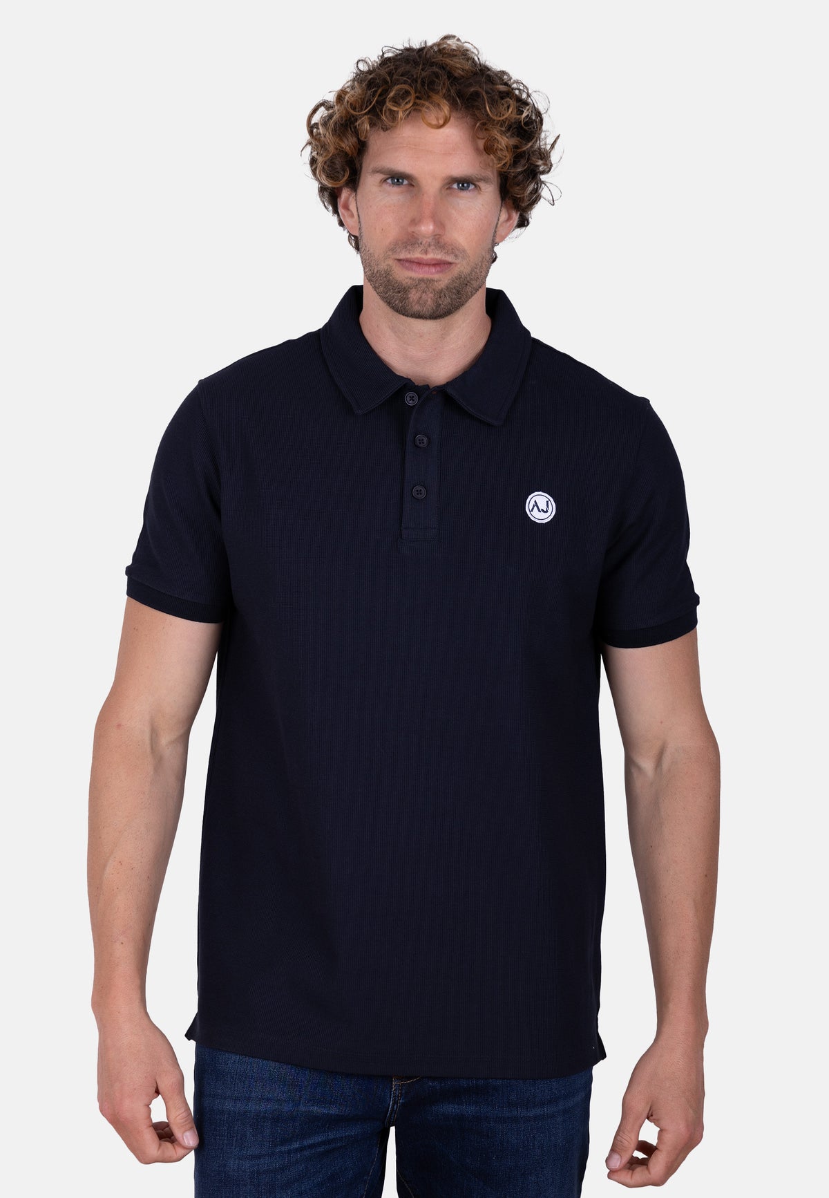 Polo azul marino de algodón orgánico para hombre