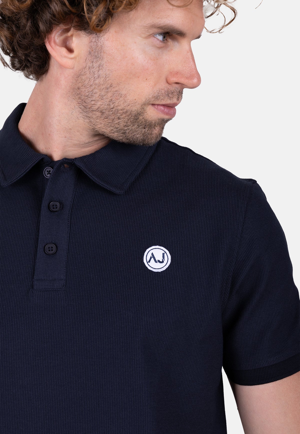 Polo azul marino de algodón orgánico para hombre
