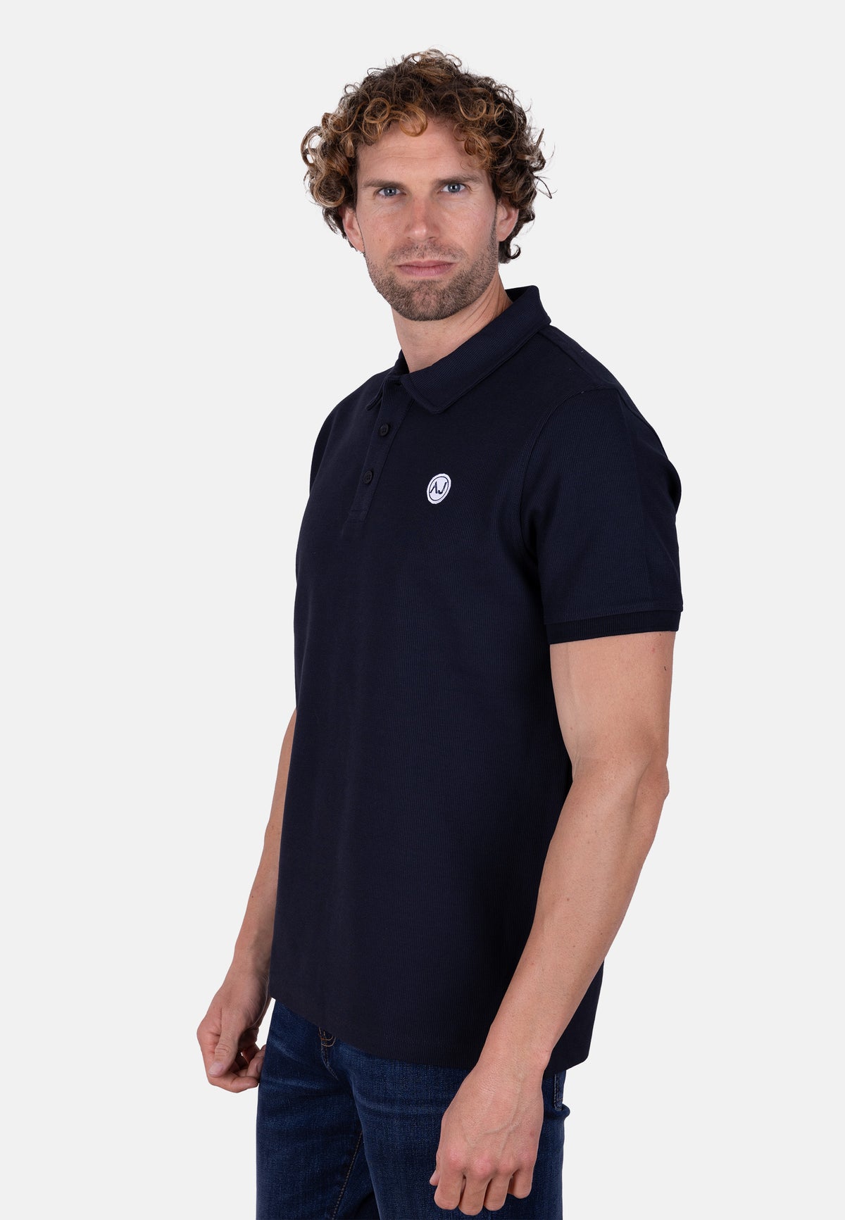 Polo azul marino de algodón orgánico para hombre