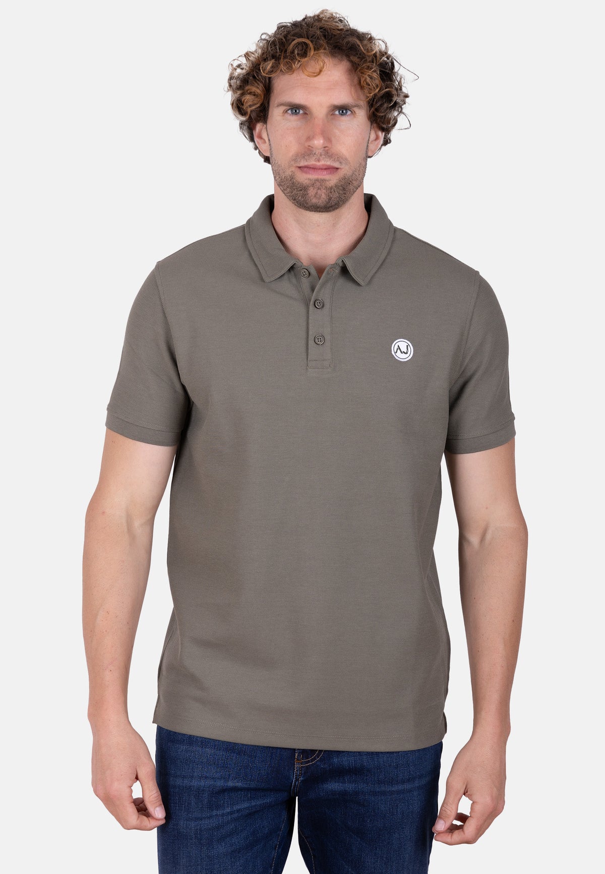 Polo piqué verde con bordado logo amaro