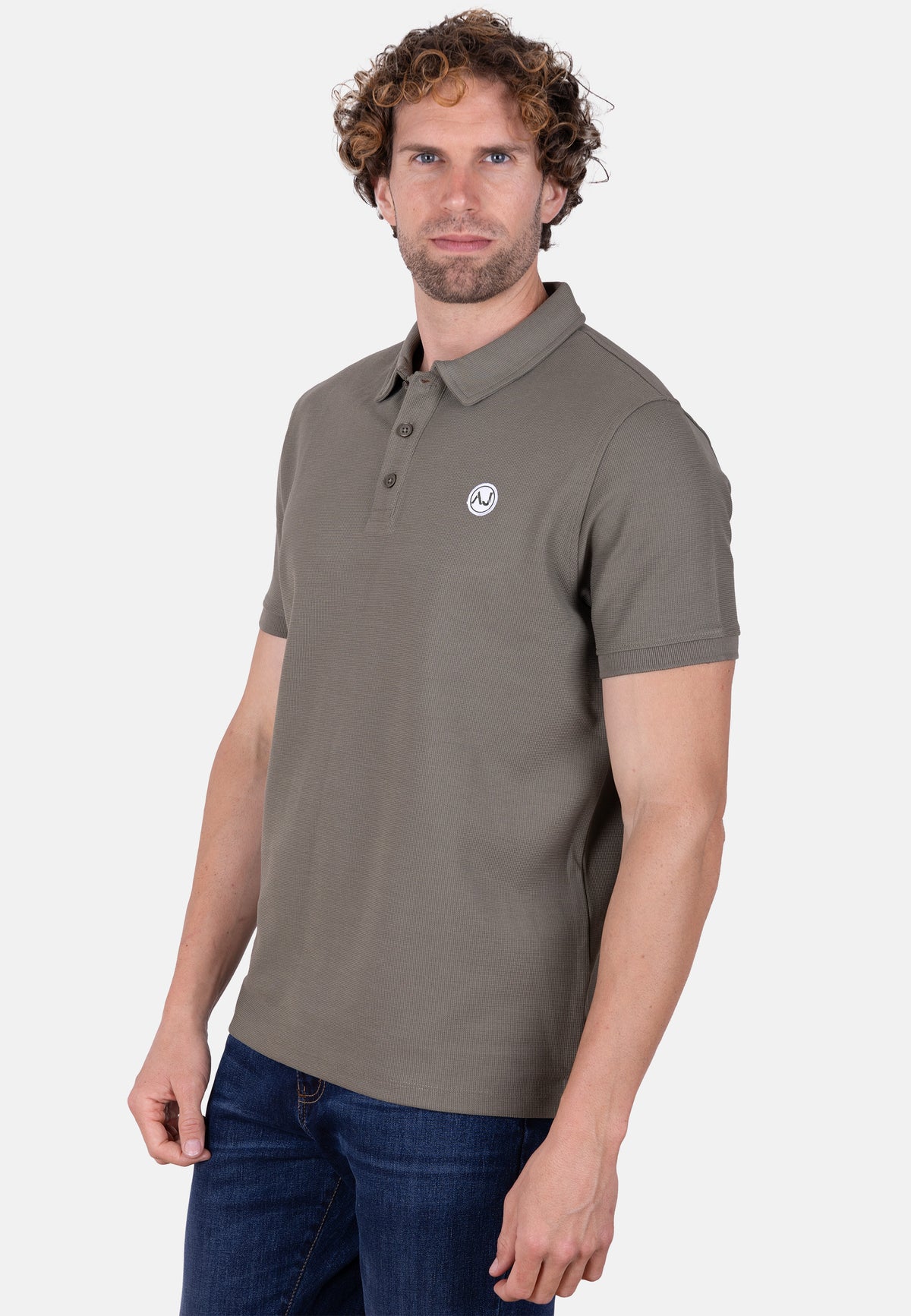 Polo piqué verde con bordado logo amaro