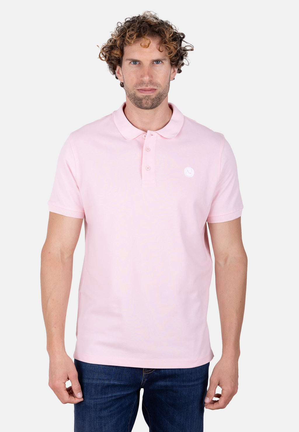 Polo rosa de algodón orgánico para hombre