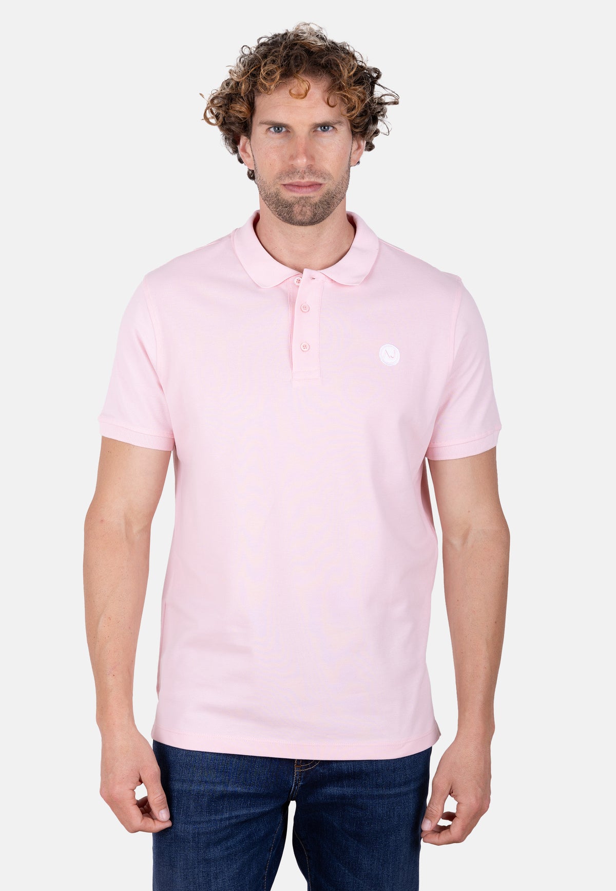 Polo rosa de algodón orgánico para hombre