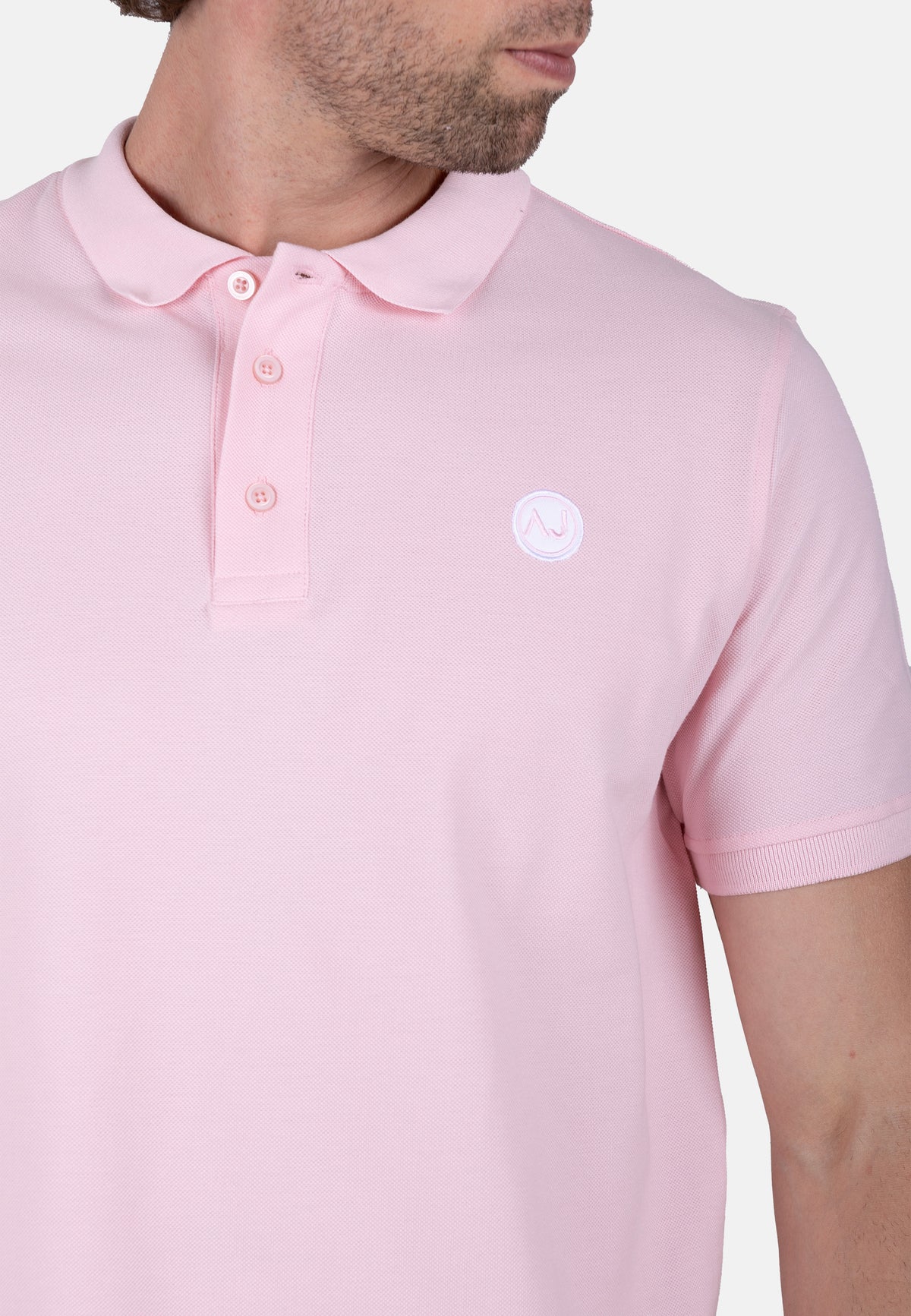 Polo rosa de algodón orgánico para hombre