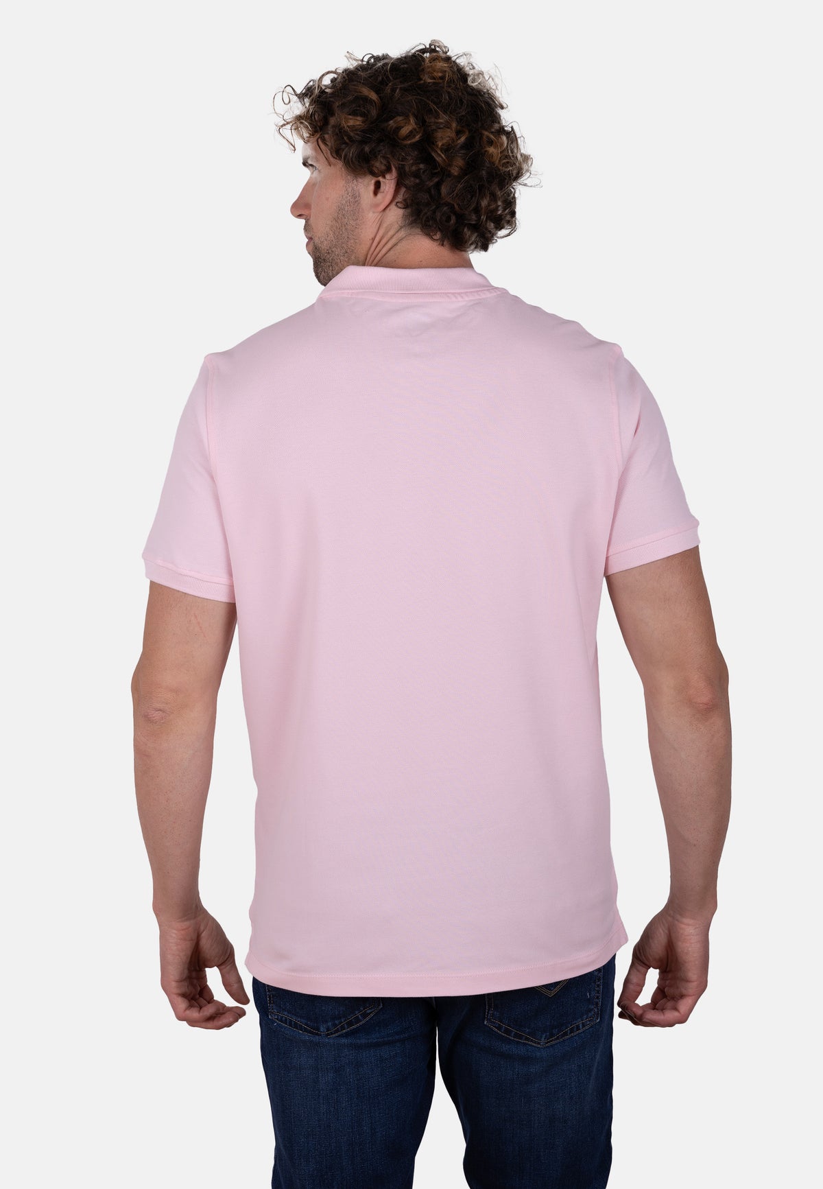 Polo rosa de algodón orgánico para hombre