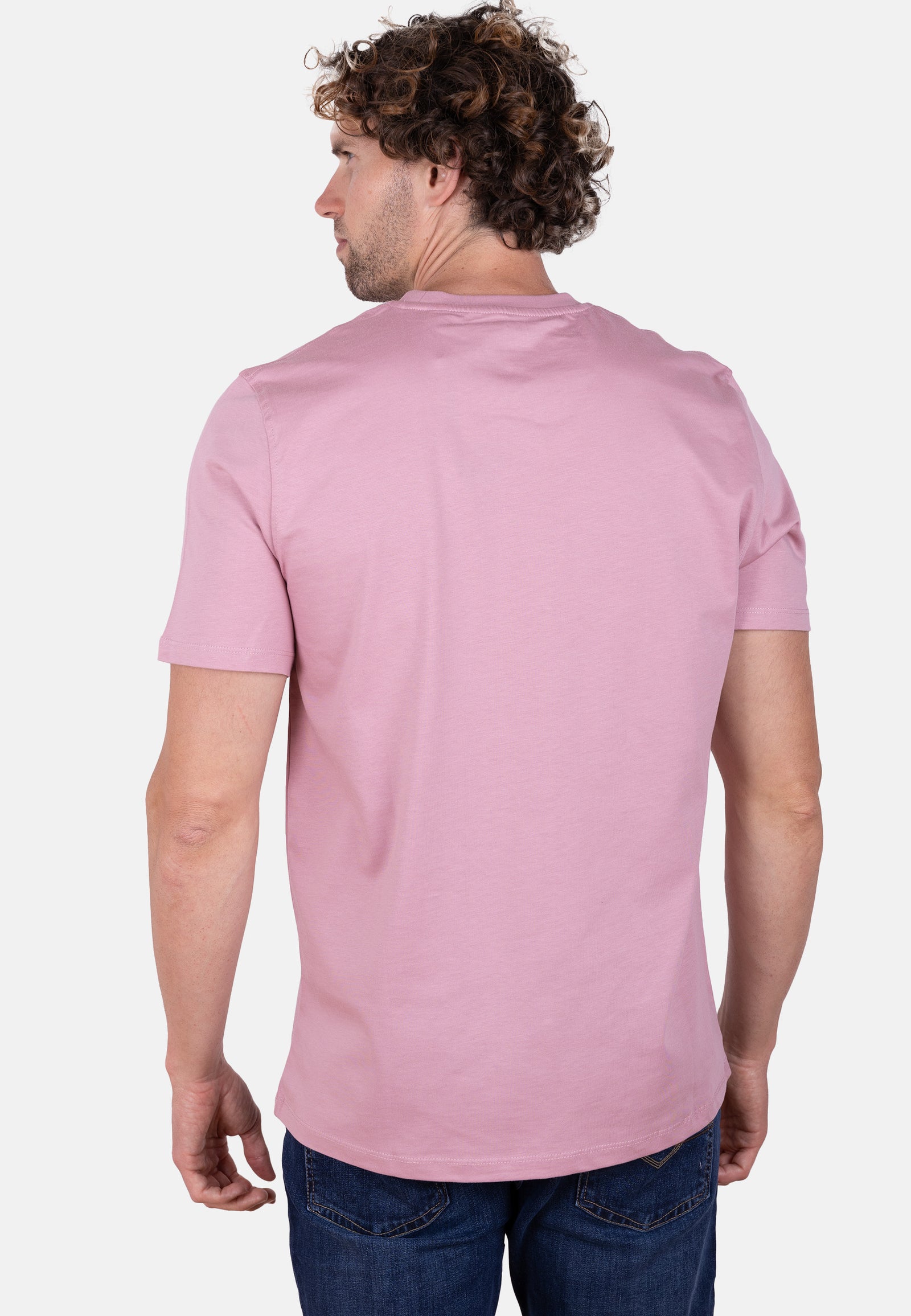 Camiseta AMARO rosa con detalle de logo en contraste