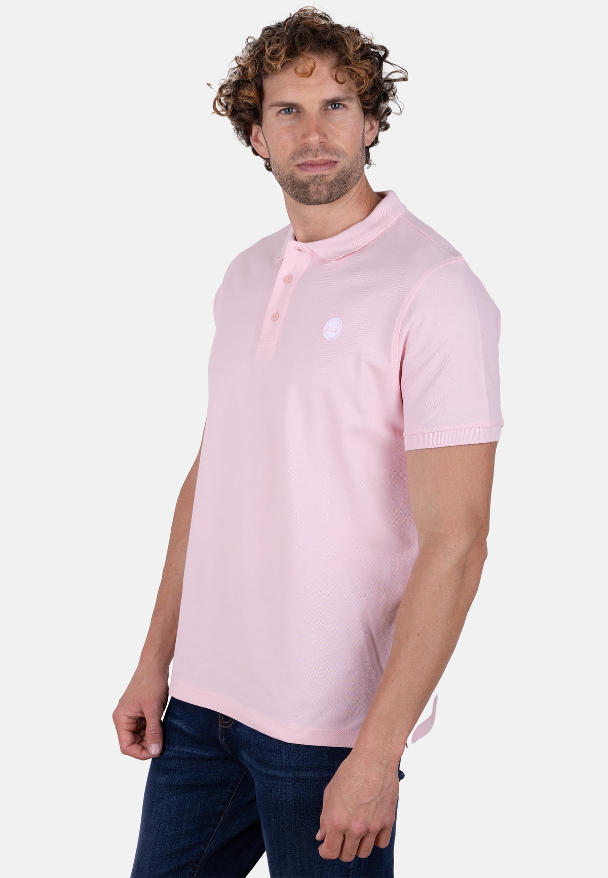 Polo rosa de algodón orgánico para hombre