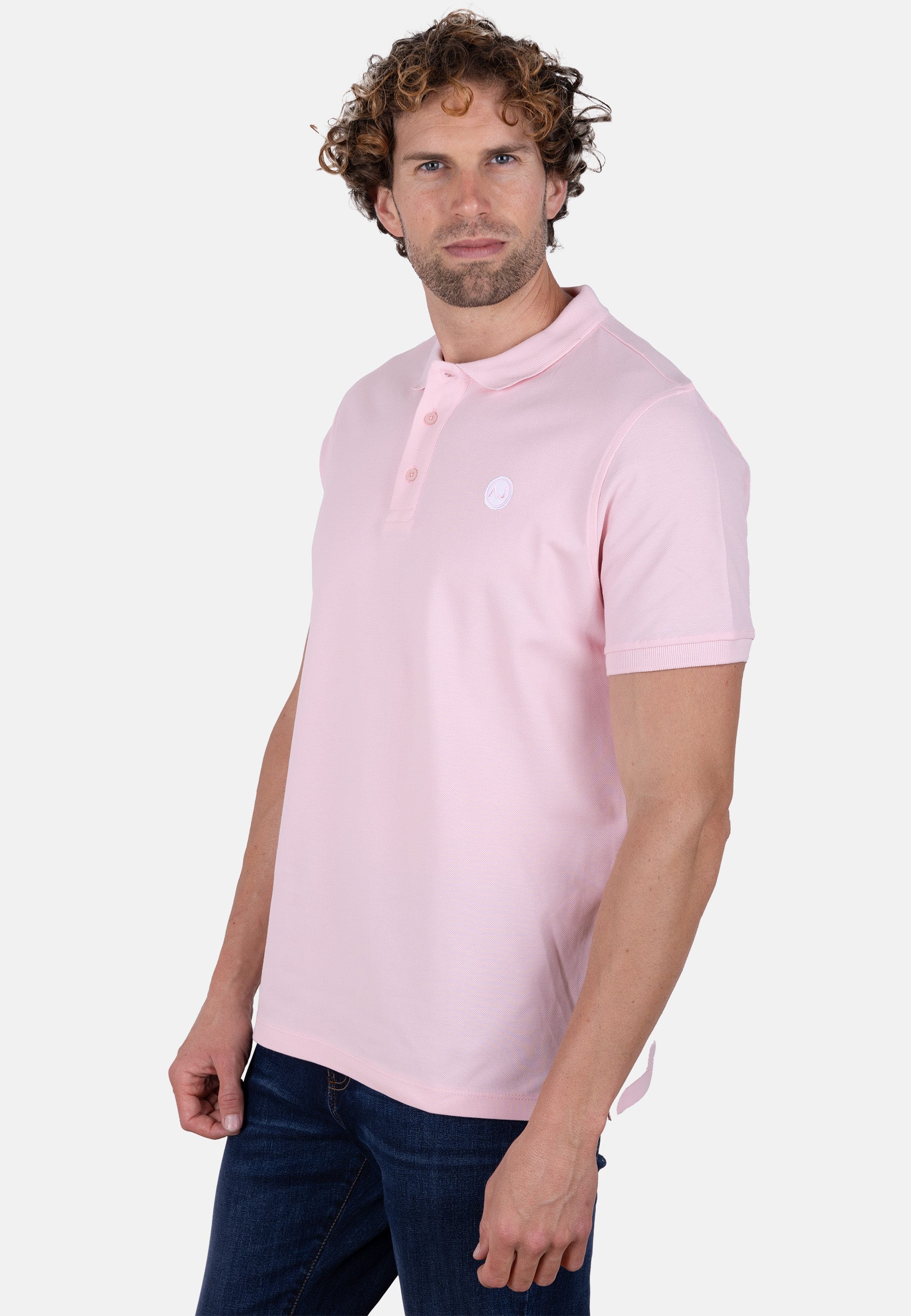Polo rosa de algodón orgánico para hombre