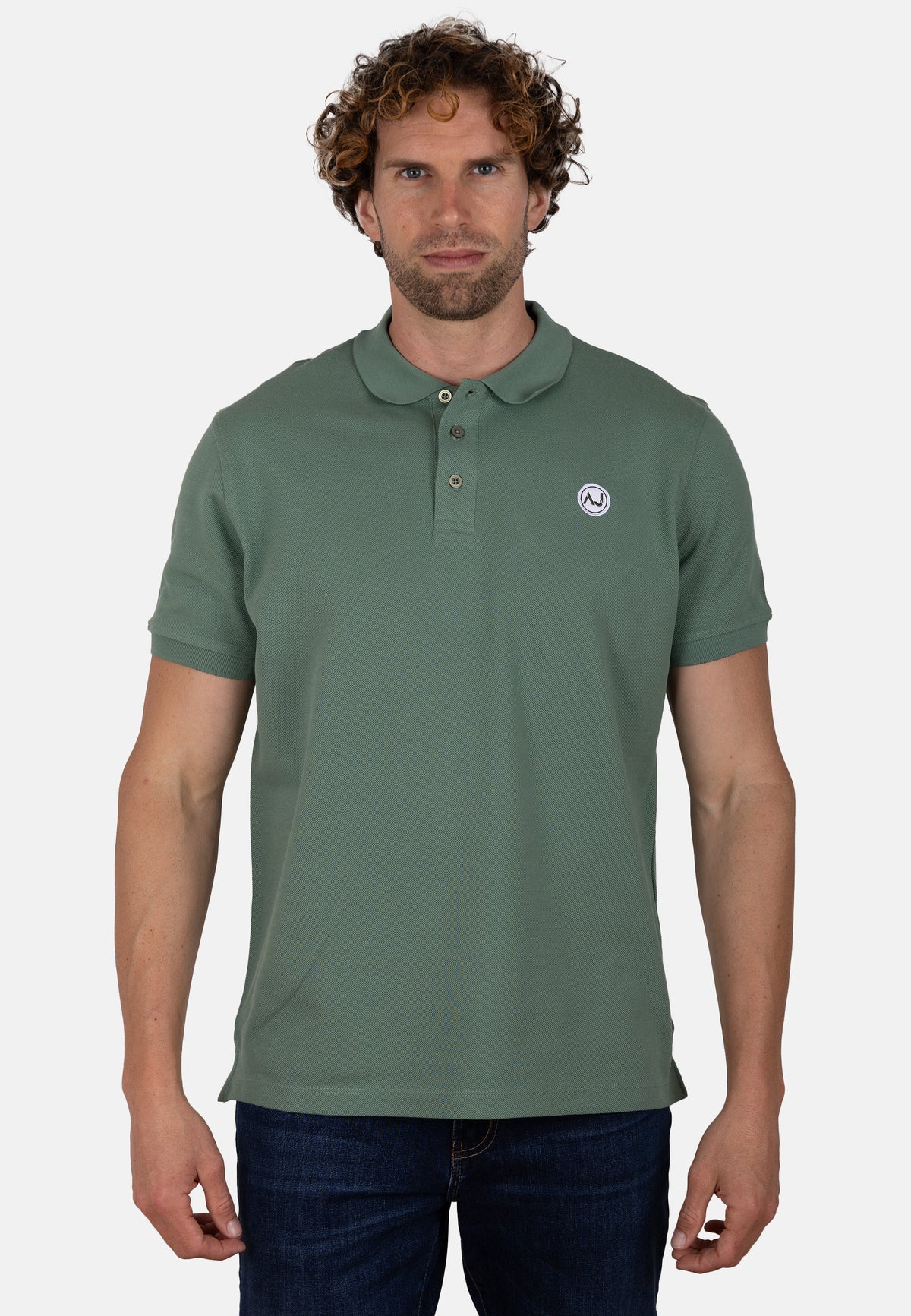 Polo verde de algodón orgánico para hombre