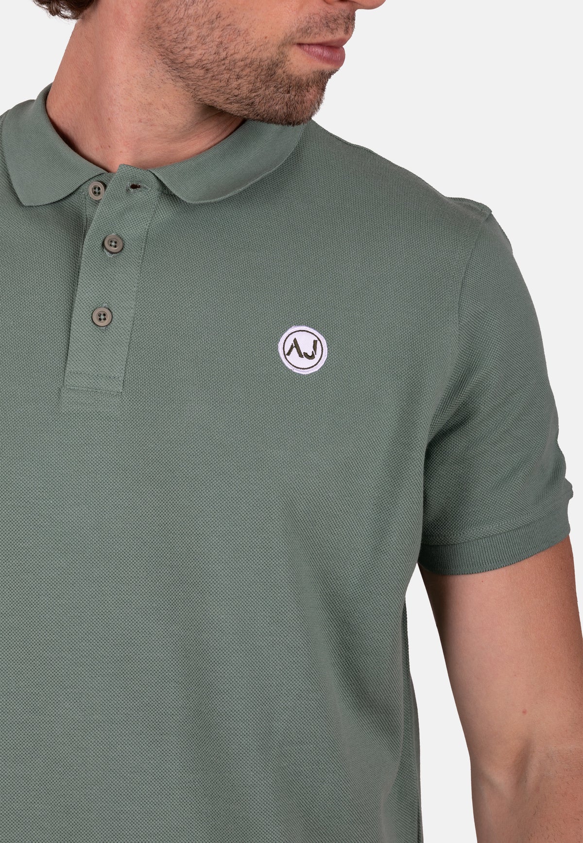 Polo verde de algodón orgánico para hombre