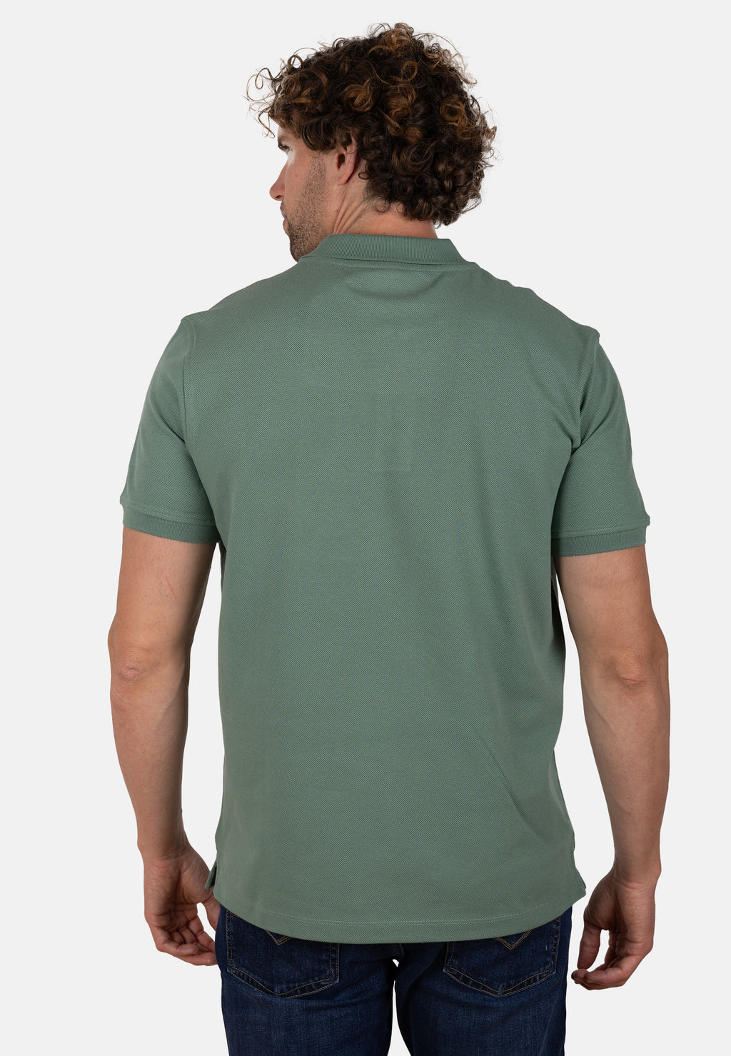 Polo verde de algodón orgánico para hombre