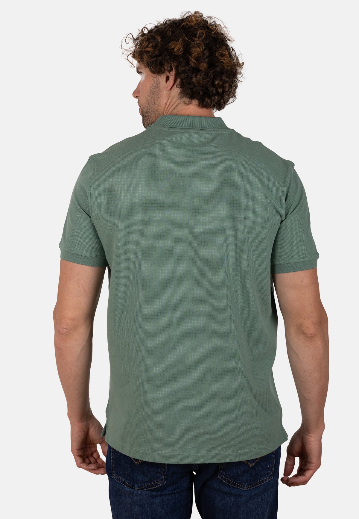 Polo verde de algodón orgánico para hombre