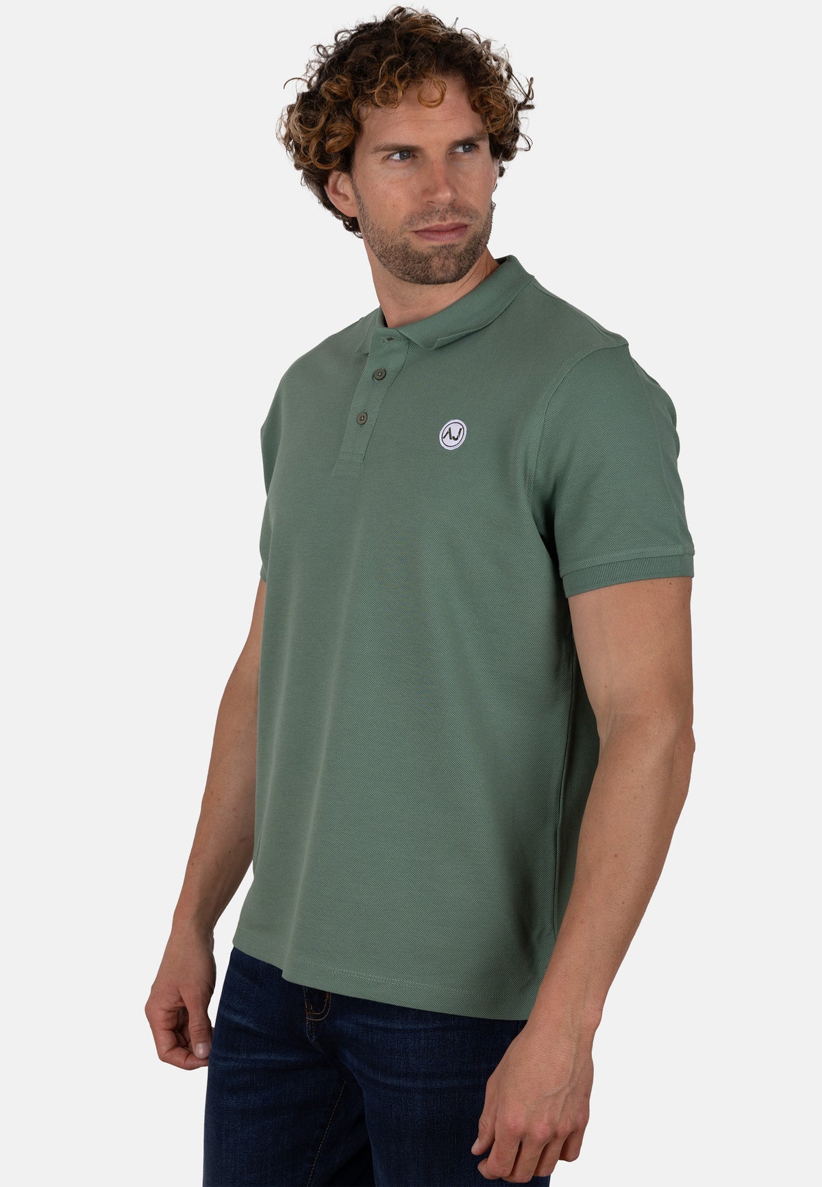 Polo verde de algodón orgánico para hombre